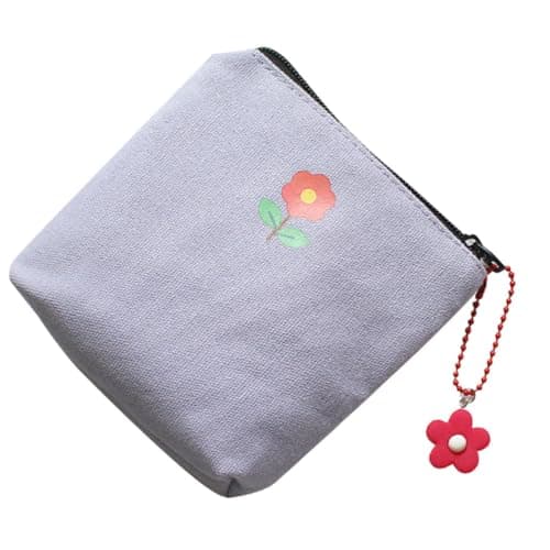 Sanitary Pad Storage Pouch with Pendant Purple Canvas for Travel