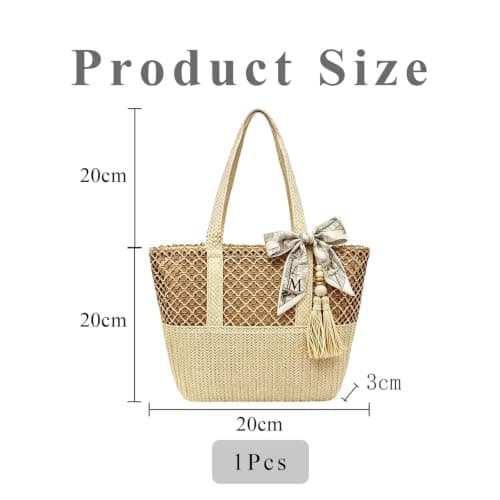 BPTZYLN Straw Beach Bags for Women, Straw Bags for Women Uk, Raffia Bag — view 4