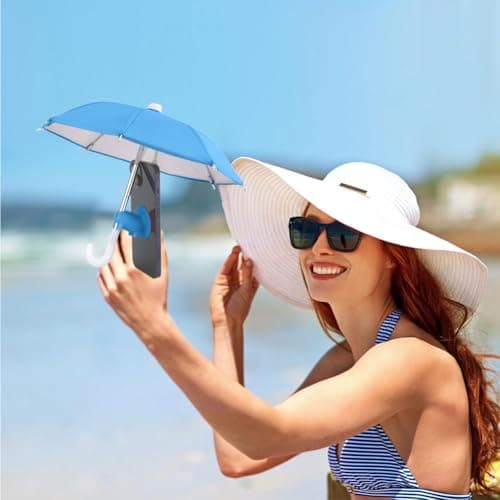 QYEHF Anti-Glare Phone Umbrella Sun Shade, Holder with Suction Plug for Car Navigation Sunscreen, Mini Sunscreen Travel Cell Phone Umbrella, Smartphone Outdoor Stand (blue) — view 4