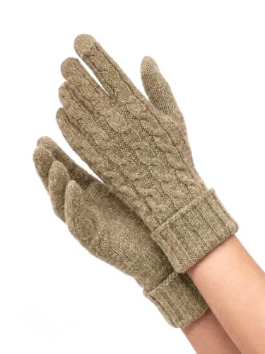 MAGISDU Alpaca Wool Winter Thermal Gloves Womens Touchscreen Jacquard Knit