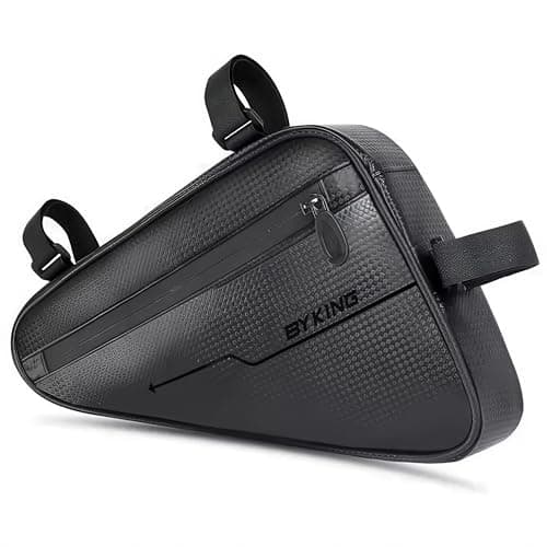 Byking Bike Bag, Cycling Waterproof Bike Frame Bags, Ebike Battery Bag Strap-On Saddle Pouch Panniers Storage Tube Bicycle Pouch for MTB, Road and Hybrid Bikes. Phone, Wallet Tool Cycle Storage Sack.