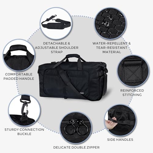 Fmeida 65L Foldable Travel Duffle Bag Waterproof Holdall Luggage Bags — view 5