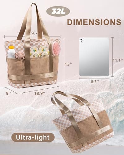 Large Beach Tote Pool Swim Bag for Women Sandproof with Wet Compartment — view 3