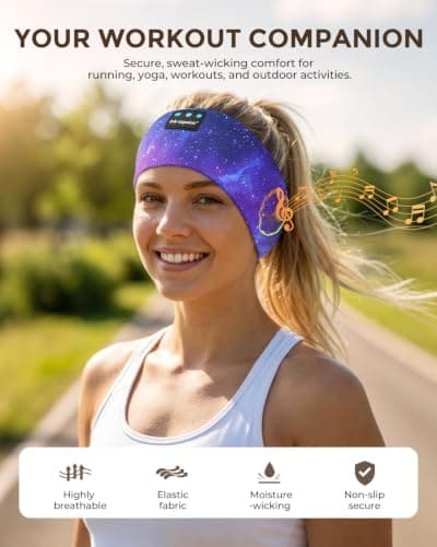 Cooling Sleep Headphones, Sleep Headband Headphones for Side Sleepers — view 3