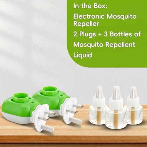 Ninoclar Mosquito Repellent Plug in,Insect Killer for Home&Travel-Odour-Free Plug-In Insect Repellent Unit-Knocks Down Mosquitoes,Midges,Flies on Contact (2 plug + 3 refills) — view 2