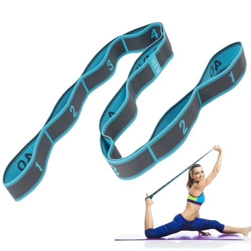 flintronic Yoga Stretching Strap, Stretcher Yoga Belt with 9 Numbered Loops, Exercise Yoga Belt for Pilates, Pilates, Dance, and Gymnastics, and Leg Stretch Band to Improve Flexibility