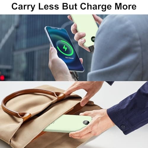 Power Bank, 10000mah Fast Charging Portable Charger, USB-C in/Out, 3 Outputs & 2 Inputs, LED Display Slim Battery Pack Compatible with iPhone 15/14/13/12,Google Android — view 3