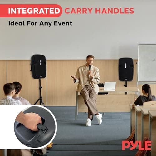 Pyle Portable PA Speaker System 1800W Bluetooth Active/Passive Outdoor — view 5