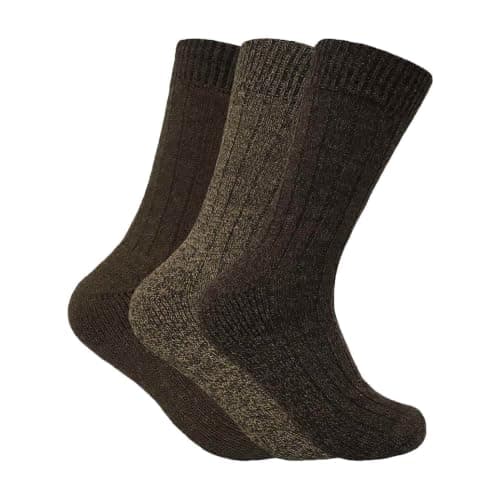 3 Pair Mens Thick Cushioned Winter Warm Wool Walking Hiking Socks for Boots