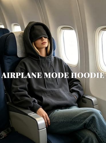 Covisoty Womens Quarter Zip Travel Hoodies with Eye Mask & Multi Pockets — view 2