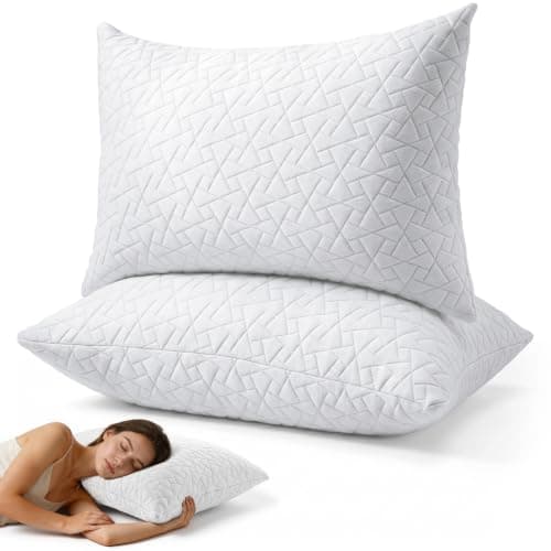 A-Pce 2 Pack Shredded Memory Foam Pillow for All Sleepers,76x51cm