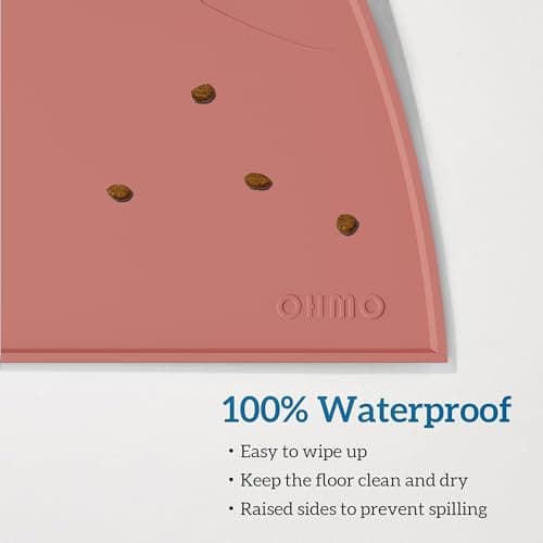 OHMO Silicone Cat Food Mat for Food&Water Bowls, 46x25cm, Brick Red — view 6