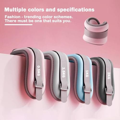 Ankle Weights 0.5kg-2kg Adjustable Neoprene Pair for Women Men — view 6