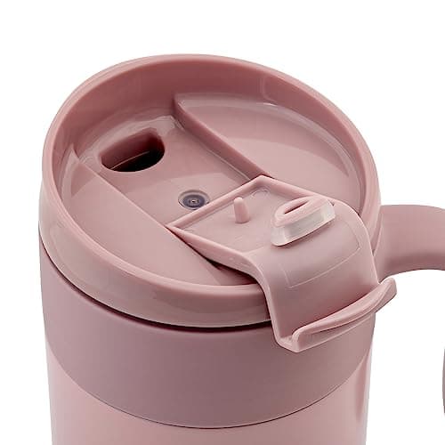 Kichna Voyager 18 oz / 550ML Double Walled Stainless Steel Vacuum Travel Mug | BPA Free Lid Leak & Spill Proof Tumbler with Ergonomic Handle | Keeps Cold for 14Hrs or Hot for 3Hrs - Light Green — view 5