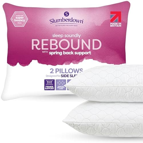 Slumberdown Rebound Pillows 2 Pack Hotel Quality for Cloud-Like Comfort