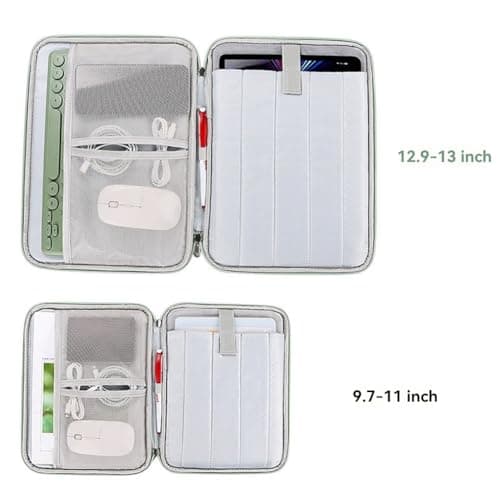 Suanzua Multi-Functional Portfolio Travel File Organizer for 12.9-13 Inch Tablet Sleeve Case Tablet Carrying Bag Blue — view 2