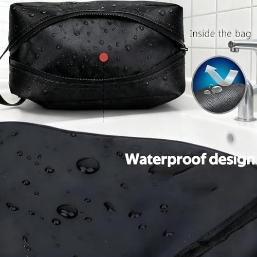 Toiletry Bag for Men Large Travel Wash Bag Travel Toiletry Bag Water-Resistant Gym Shaving Organiser Bag, Shower Bathroom Makeup Bag with Handle — view 3