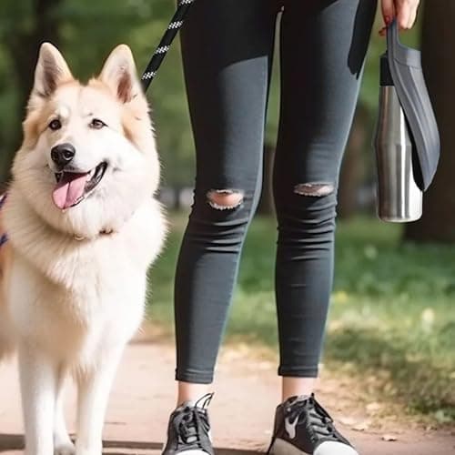 Portable Dog Water Bottle, Dog Travel Water Bottle 750ml, Suitable for Pet Outdoor Walking, Hiking, Grey — view 6