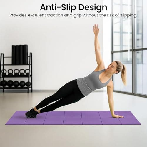 M.J COMFY-LIFE Travel Foldable Yoga Mat — 5mm Non-Slip Portable Exercise & Gym Mat for Yoga, Pilates, Travel & Fitness (Lightweight, Water-Resistant, Fits Backpack) — Unisex (Purple) — view 6