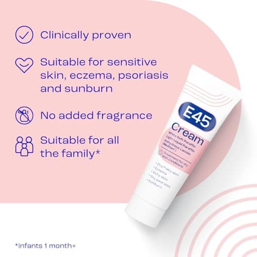 E45 Cream 50g Moisturiser for Dry & Sensitive Skin, Perfume Free — view 3