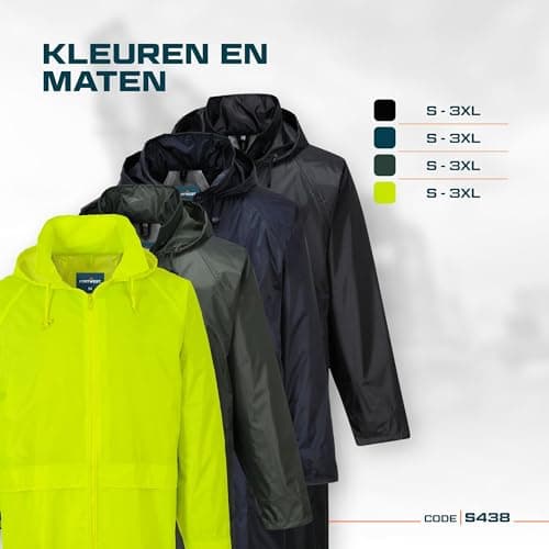 Portwest S438 Classic Rain Jacket Waterproof Hooded Lightweight — view 5