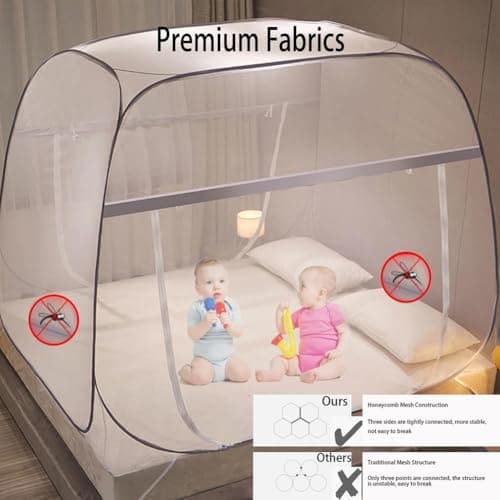 Pop Up Mosquito Net for Bed with Net Bottom, Suit for Double Bed — view 5
