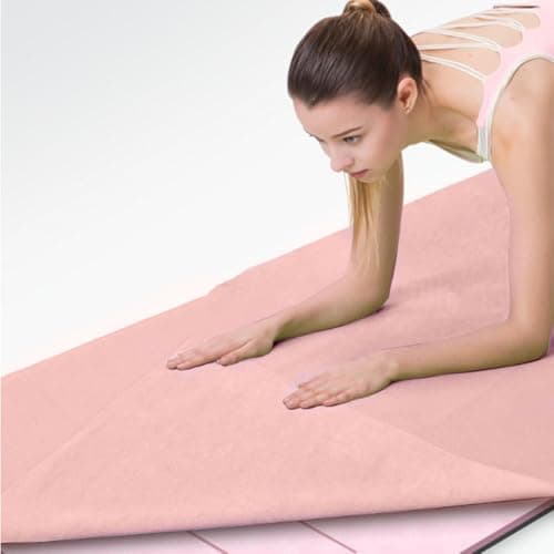 Oaygat Yoga Towel 183 x 63cm Yoga Mat Towel with Grip Silicone Dots With Free Mesh Carry Bag Large Mat Towel Soft Sweat Absorbent for Hot Yoga Travel Home Gym Pilates Workout Exercise — view 2