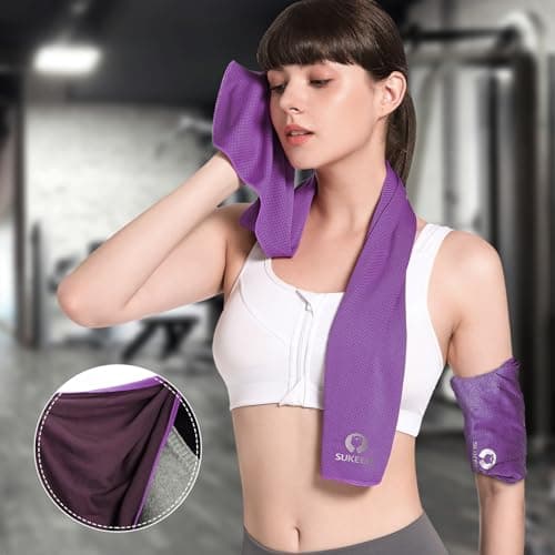 Sukeen Cooling Towel (40"x12"), Quick Dry Fitness Ice Towel for Gym, Golf, Yoga, Outdoor Work, Sports, Travel, Camping, Instant Cool for Neck and Face — view 4