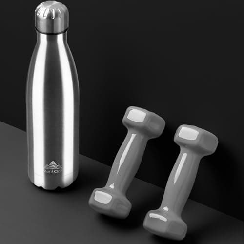 Mont-Clair l'O Stainless Steel Water Bottle, Vacuum Insulated - BPA Free, 12h Hot & 24h Cold Drinks, Metal Water Bottle 500ML Leakproof, Ideal for Adult, Kids, Running - Silver — view 6