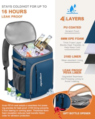 Capolo Cooler Backpack Insulated Leak Proof for Women Men Soft Cooler Bag — view 5