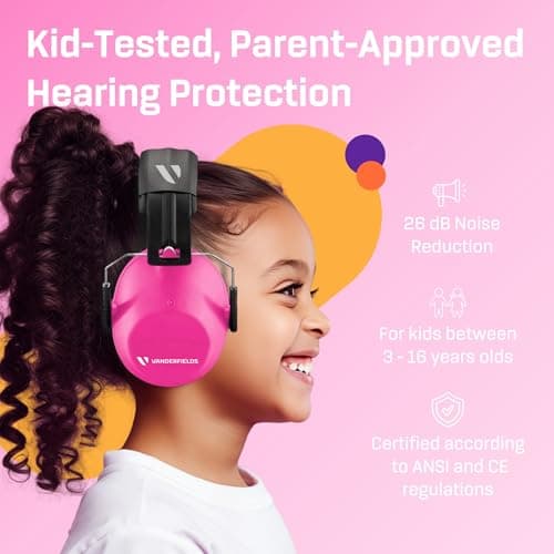 Vanderfields Kids Ear Defenders - 31 dB (2K Hz), Pink Rose — view 2