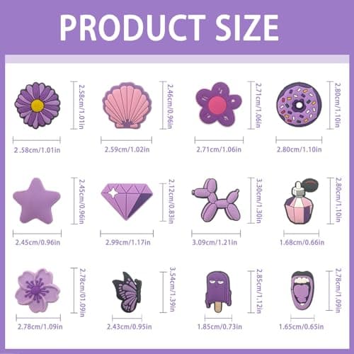 Yonuni 12-Pack Charms for Bogg Bag, Rubber Beach Decor, Standard, Polyvinyl Chloride, No Gemstone — view 3