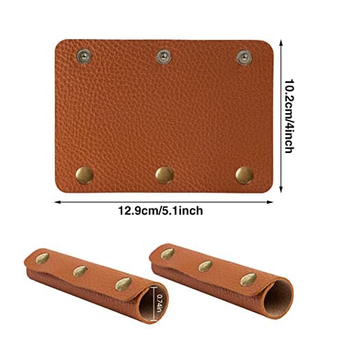 QOTSTEOS 2pcs Handbag Handle Covers, Luggage Wrap Protector PU Leather For Tote — view 2