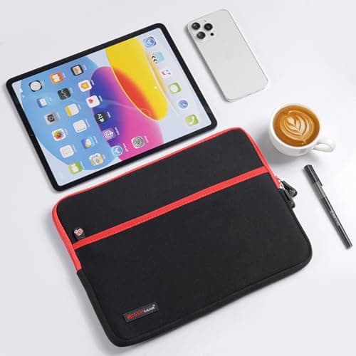 TECHGEAR Tablet Sleeve for Apple iPad Pro 13" (M4) 2024, iPad Air 13" (M3/M2), iPad Pro 12.9" [Also fits Magic Keyboard] Slim Neoprene Zipped Protective Sleeve Case Cover Anti-Shock Bubble Interior — view 2
