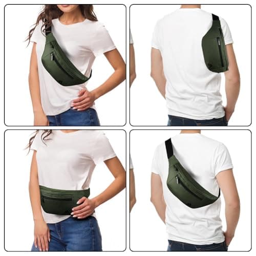 Flintronic Bum Bag, Waist Bags for Men Women, Travel Waist Pack with Adjustable Belt, 4 Compartments, Waterproof Bumbag for Sports, Running, Cycling — view 5