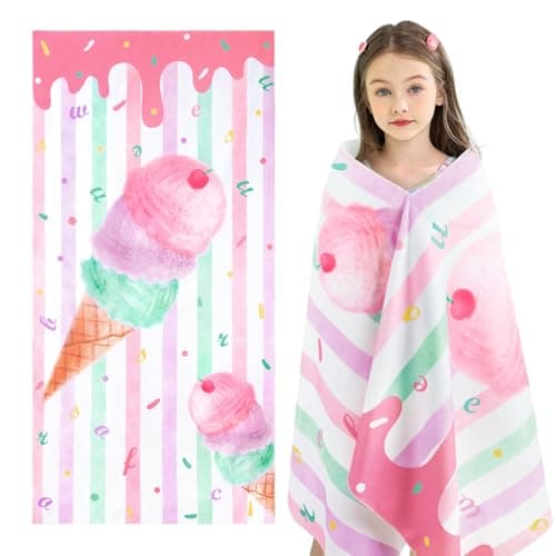 WERNNSAI Ice Cream Microfibre Beach Towel for Kids, 76 x 150cm Bath Towel — view 2