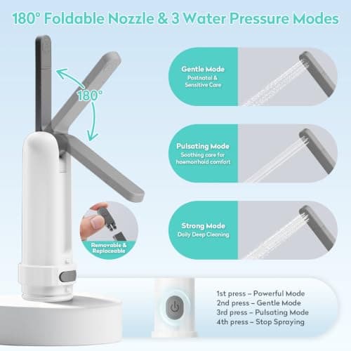 KAIYING Portable Handheld Bidet Sprayer Electric 260ml, Perineal Bottle — view 3