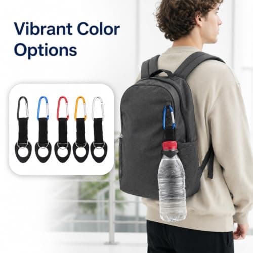Hpmjz 5 Pack Water Bottle Holder Silicone Water Bottle Hook Carabiner Clip — view 3