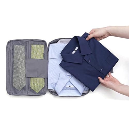 Waterproof Polyester Travel Shirt Tie Storage Organizer Navy Blue — view 6