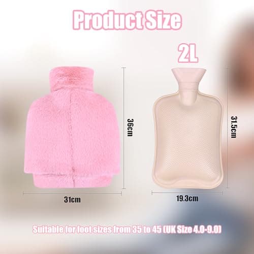 Meetory Foot Hot Water Bottle - 2L Hot Water Bottle Foot Warmer for Feet Women and Men Feet Warming, Pain Relief, Fits UK Size 3-8 (EU 35-45) — view 6