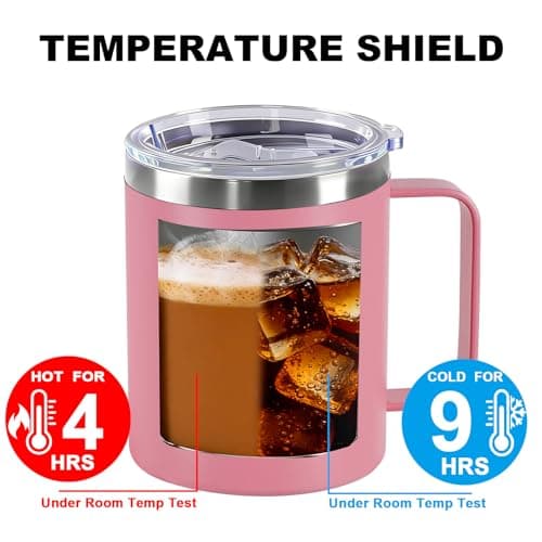 Byitin Insulated Coffee Mug 360ml, Thermal Travel Cup with Handle — view 2
