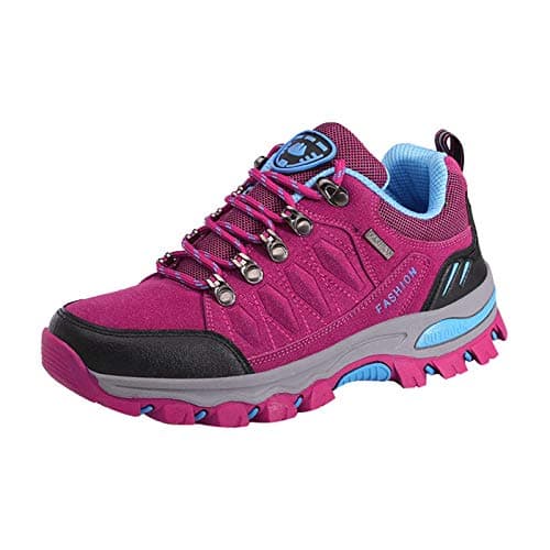 Waterproof Womens Walking Shoes Anti Slip Lightweight Outdoor Sports Trainers Breathable Comfort Travel Climbing Trekking Sneakers Hot Pink