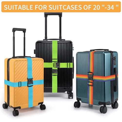 BILIONE 4 Pcs Luggage Straps for Suitcases Strap Lockable Suitcase Belts — view 4