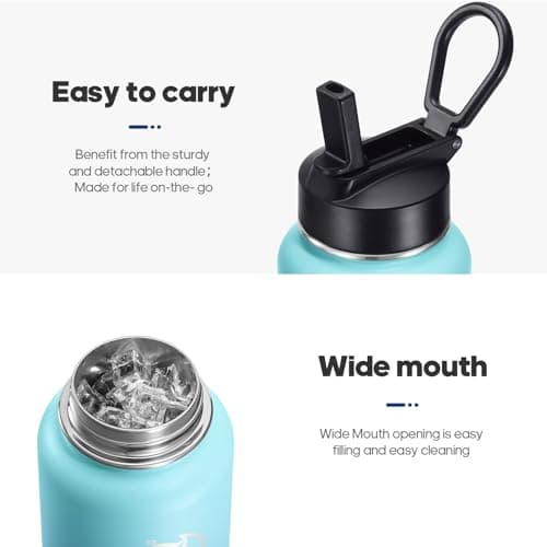 HydroPal Vacuum Insulated 500ml Stainless Steel Water Bottle with Dual Lids — view 4