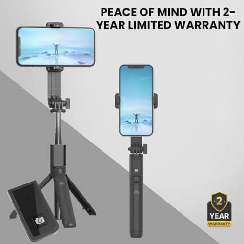 Mobitel Selfie Stick Tripod with Wireless Remote for iPhone Samsung Android GoPro, 3 in 1 Bluetooth Phone Tripod Stand, Extendable 72.5cm Portable Selfie Stick 360° Rotation for Travel Vlogging — view 6