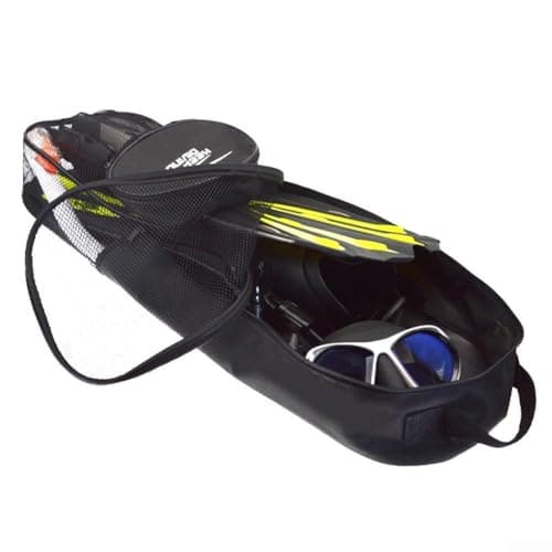 Hasaller Dive Bag Mesh Snorkel Gear Bags Extra Large Beach Duffle Bag for Diving Snorkeling Gear Swimming Mesh Bags with Shoulder Strap for Scuba Diving Snorkel Fins Flippers Black