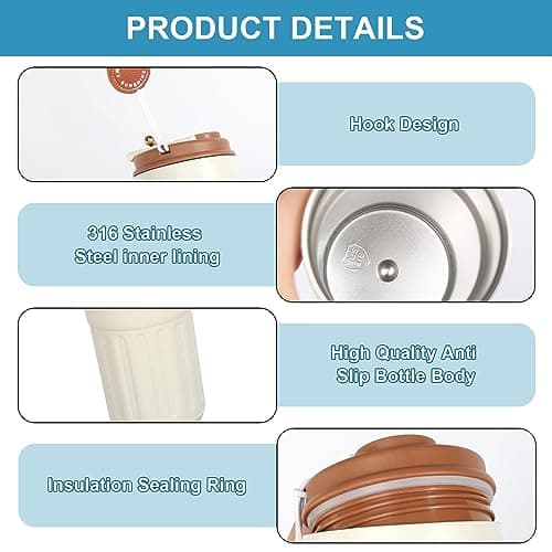 Water Bottle Flask with Temperature Display Stainless Steel Flask for Hot Drink 450mL, Insulated Coffee Mug Travel Mugs for Hot Drinks Mug Warmer Thermal Mug Thermal Cup — view 3