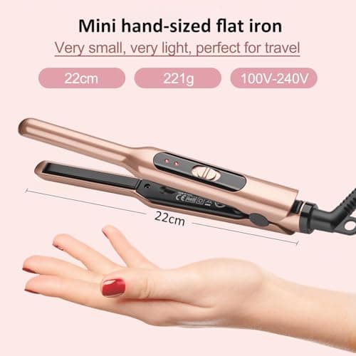 JAETON Mini Travel Hair Straightener for Short Hair, 2 Temp 180°C/210°C — view 2