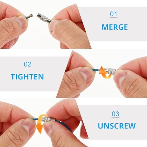 14 Pcs Stainless Steel Wire Keychain 15&20 Cm Cable Wire Ring Flexible Key Ring Metal Luggage Tag Loops Keeper Travel — view 3