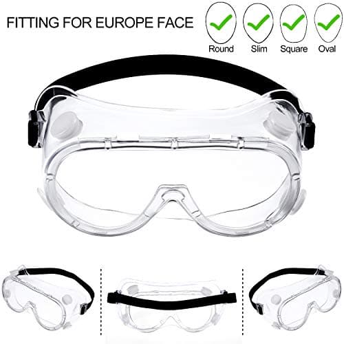 Frienda 6 Pack Safety Goggles for Work Protective Vent Safety Glasses Anti-fog Chemical Splash Resistant Goggle Clear Adjustable Goggles for Home Lab Workplace Eye Protection — view 2